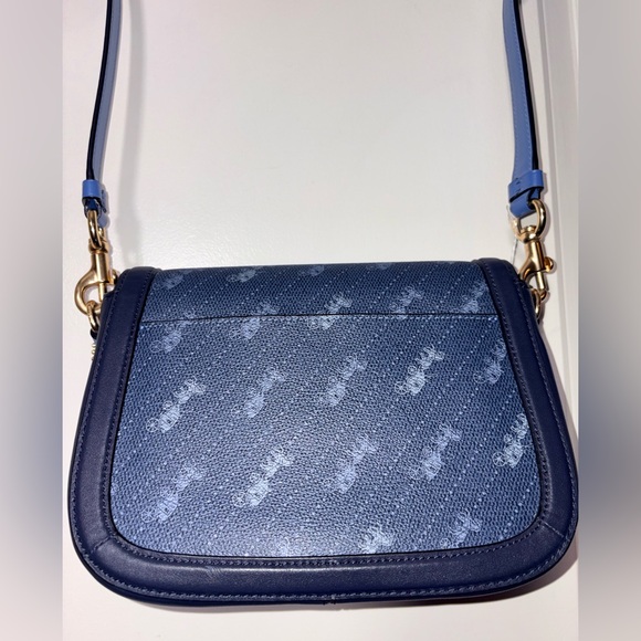 💙 Coach Saddle Bag 20 Signature Canvas & Leather Horse & Carriage C4059 - Picture 5 of 14